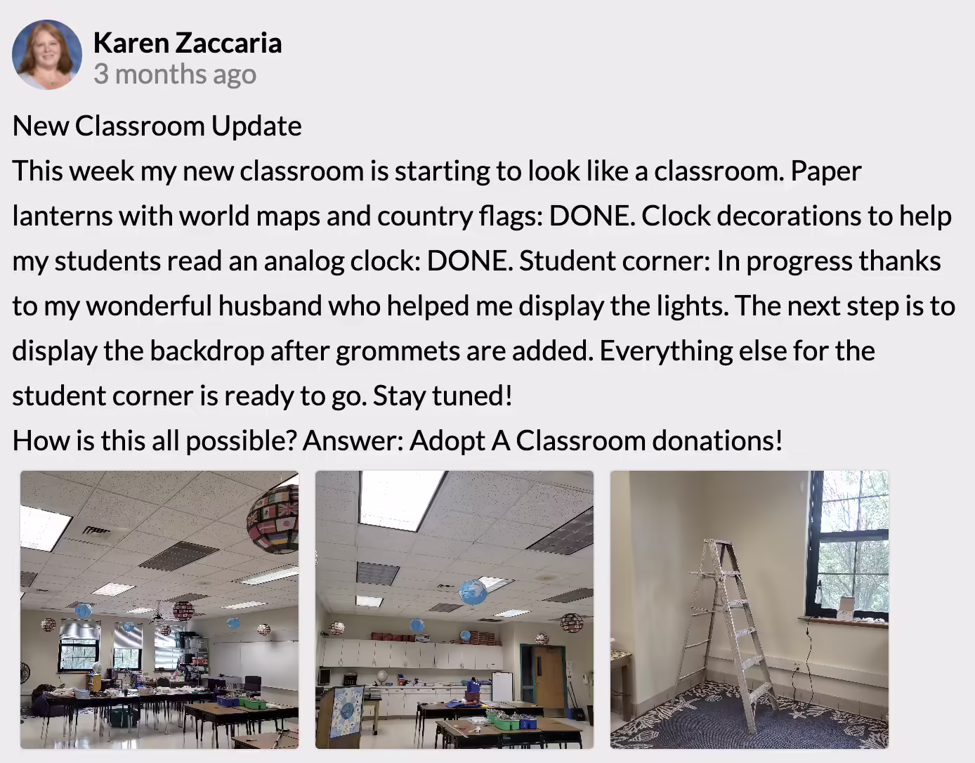 Example - Karen Z. Update