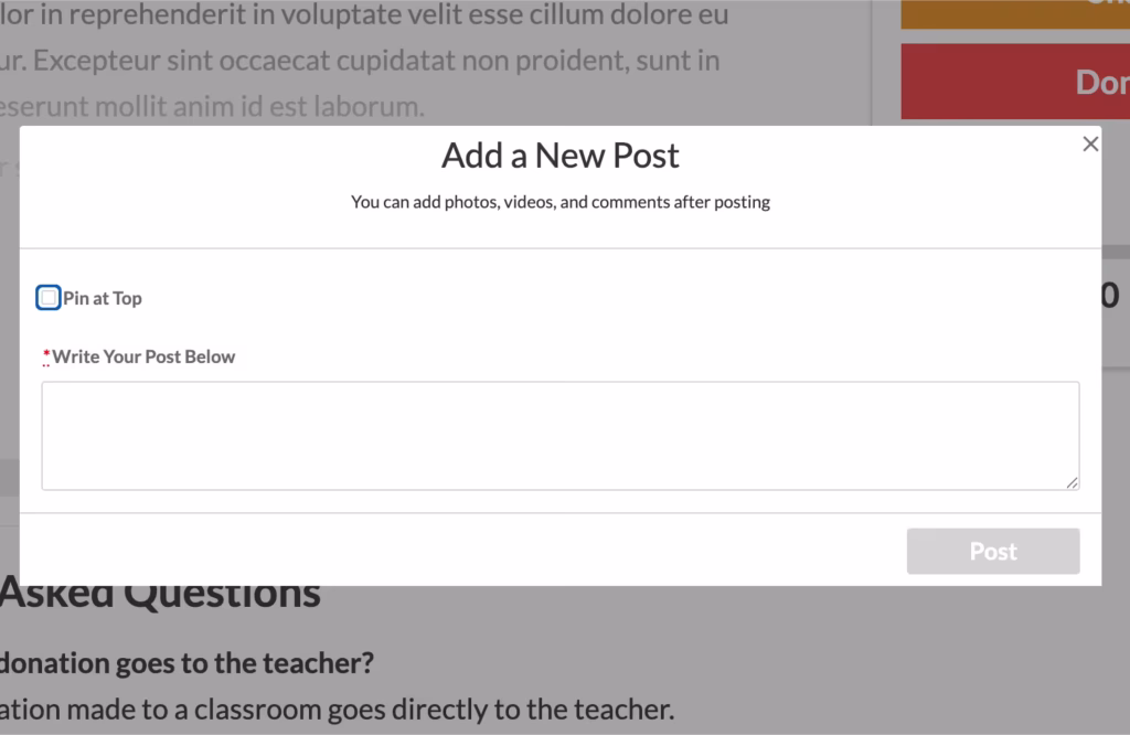 Example Screenshot - Add a New Post