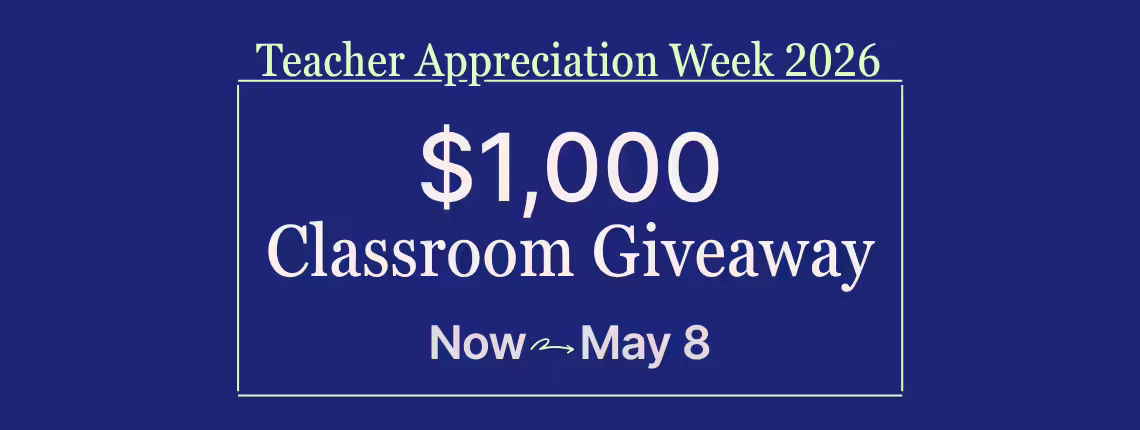 teacher appreciation week, funding opportunities, classroom donation, classroom giveaway